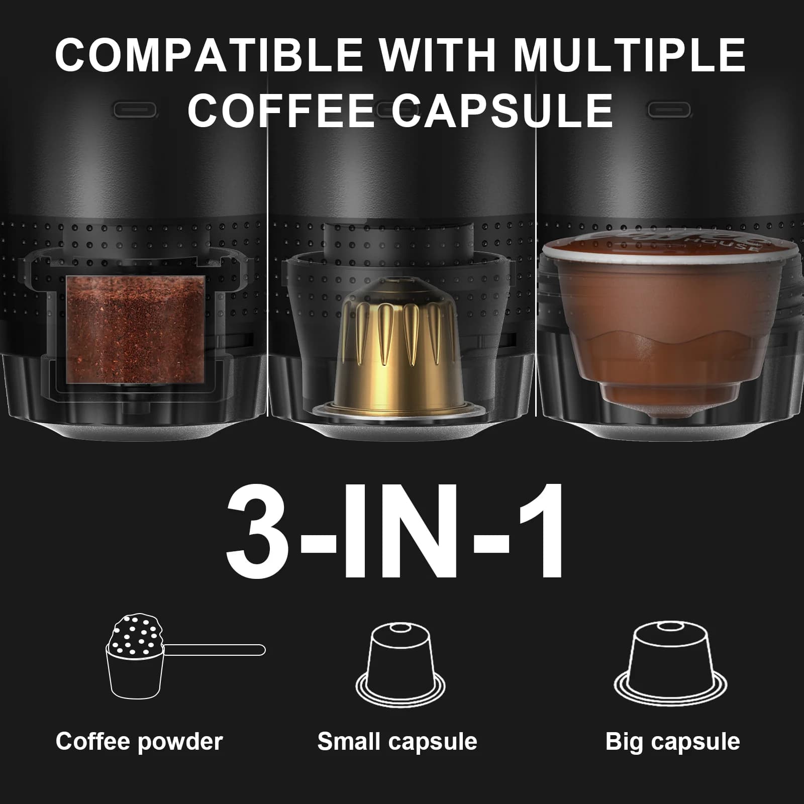 Máy pha cà phê Espresso cầm tay 3 trong 1