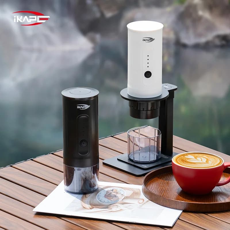 Máy pha cà phê cầm tay dùng viên nén và cà phê xay