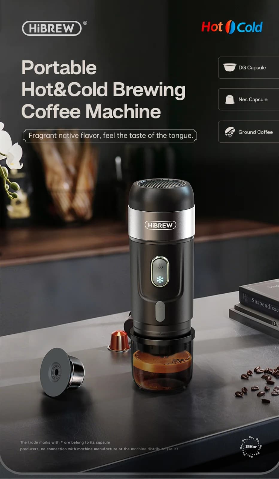 Máy pha cà phê cầm tay cho viên nén & cà phê xay